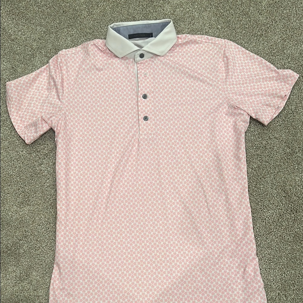 Greyson Pink and White Polo Shirt Classic Style